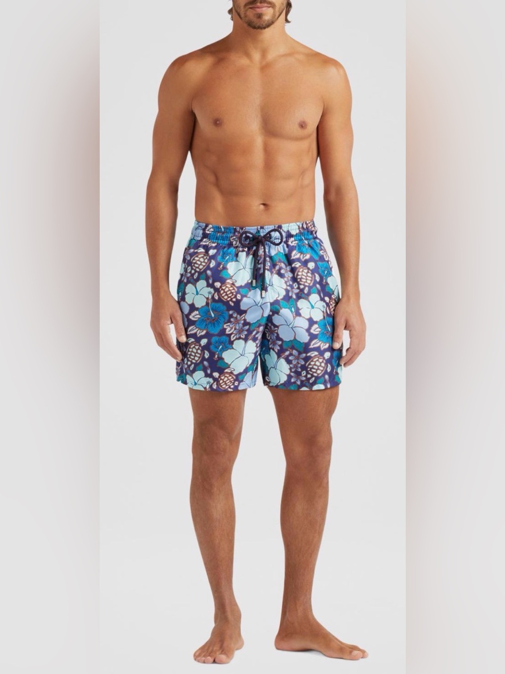 🔥 $320 Vilebrequin Men's Floral Turtle Swim Shorts Sz L 🔥